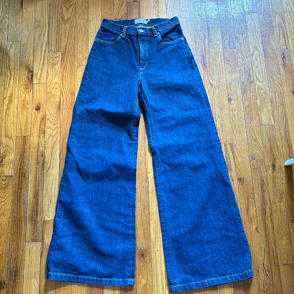 Wide Leg Blue Jeans